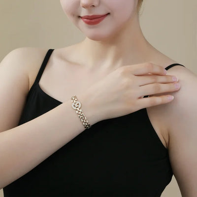 Apsvo C Letter Bracelet Gold Initial Bracelet Cubic