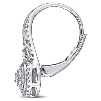 Earrings With Double Halo and Leverbacks