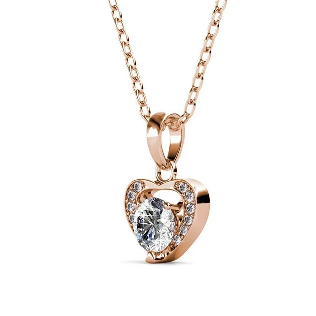 Cate & Chloe Amberly 18k Rose Gold Heart Pendant Necklace