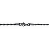 Metal Masters Black Plated Stainless Steel Men's Rope Chain Necklace 4MM 24" Lobster Lock