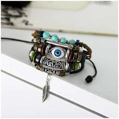 Unisex Leather Wristband Bracelet Image