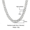 FEEL STYLE Male Zircon Silver Plated Figaro Chain Necklace for Men Teen 15MM 18"