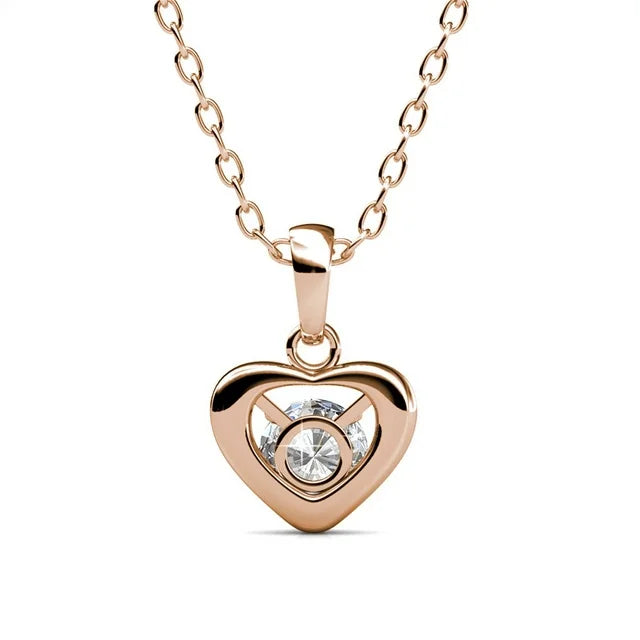 Cate & Chloe Amberly 18k Rose Gold Heart Pendant Necklace