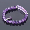 VINCHIC 8MM Amethyst Bracelet Love Heart Stretch Bracelet Energy Crystal Bracelet for Women Girls