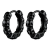 Bestyle Fashion Men Skull Earring Boys Black Skeleton Stud Earrings Gothic Cool Hip Hop Rapper Earrings Punk Halloween Jewelry