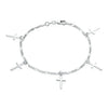 Bling Jewelry Religious Multi Charm Dangling Cross Bracelet