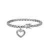 Forever Facets Diamond Accent Open Heart Charm Tennis Bracelet