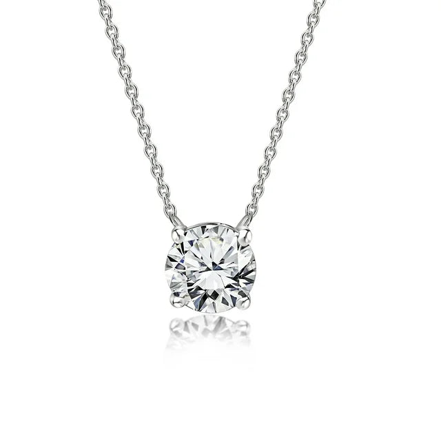 Pendant Necklace in 18k White Gold over Silver