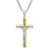 Men's Gold-Tone Stainless Steel Crucifix Pendant Necklace
