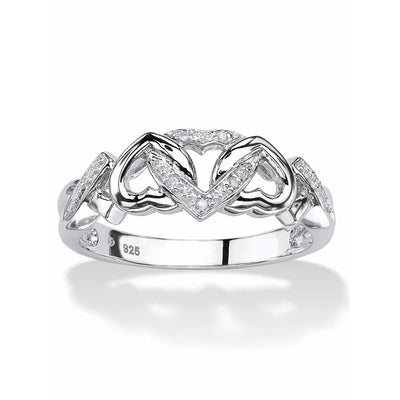 Palm Beach Jewelry Diamond Accent Interlocking Hearts Promise Ring