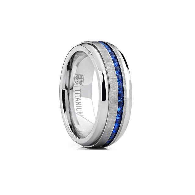 Metal Masters Men's 2.4Ct Eternity Titanium Wedding Band Engagement Ring