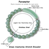 Vinchic 8mm Green Aventurine Love Heart Stretch Bracelet Dimension