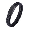 Zendure Men or Woman's Braided Genuine Leather Bracelet with Stainless Steel Closure, Adjustable Cuff Bangle Bracelet