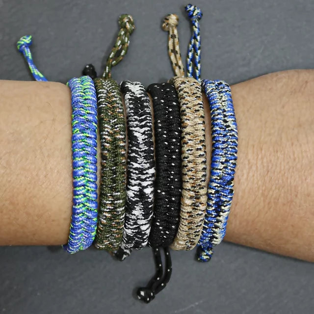 6 Paracord Bracelets for Boys, Woven Braided Friendship Bracelet Pack