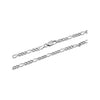 Mens Silver-Tone Stainless Steel Figaro Link Chain Necklace