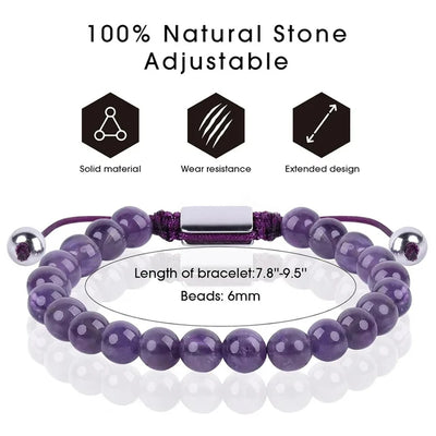 JSJOY Purple Beaded Bracelets for Men Boys Bracelet
