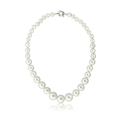 Gem Stone King White Shell Pearl Necklace For Women