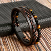 Onyx Leather Beaded Bracelet for men