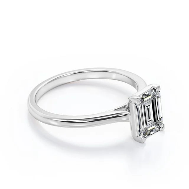 JeenMata 2.25 Carat Emerald Cut Engagement Ring