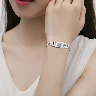 LinnaLove Stylish heart chain Bible Verse Bracelet with Mantra Quotes