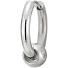 Stainless Steel Circle Beads Huggie Hinged Hoop Earrings for Men Women, 2pcs