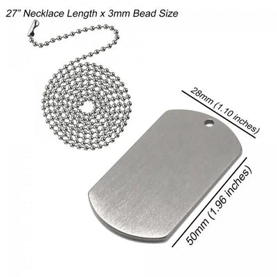 Medical ID Dog Tags, Medical Alert Necklace for Men