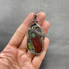 Dragon Blood Jasper Copper Wire Wrapped Pendant